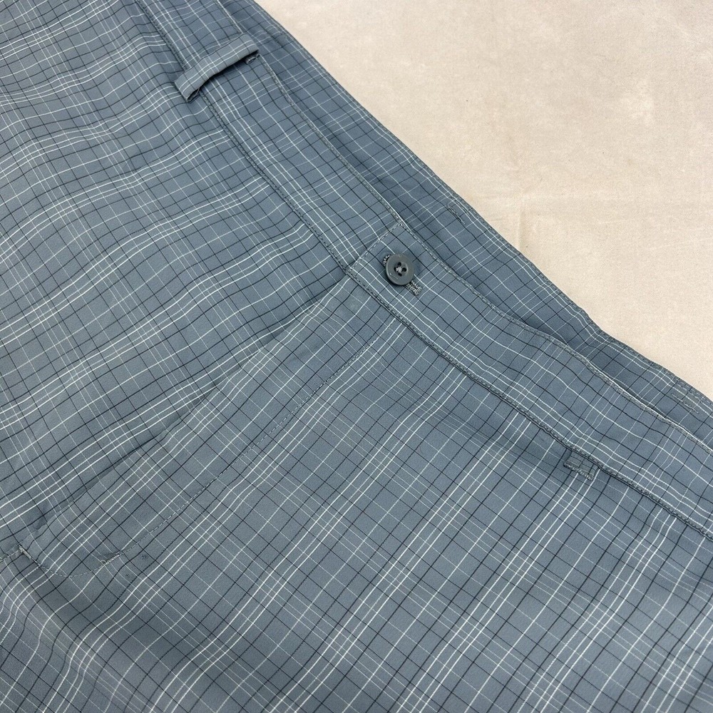 Nike Golf Men's Blue Madras Pattern Nylon Flat Front Shorts 42